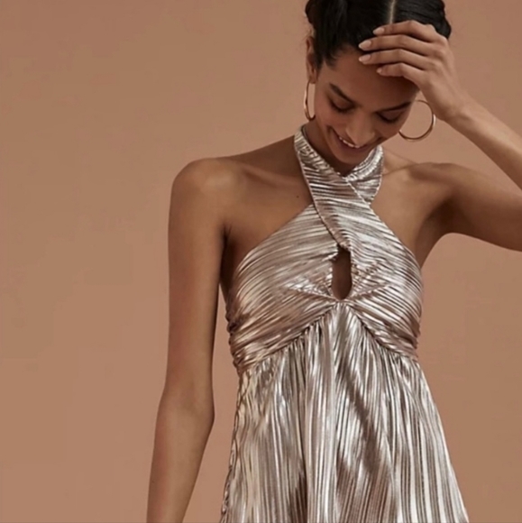 Anthropologie Shimmer V-neck Tank Top.